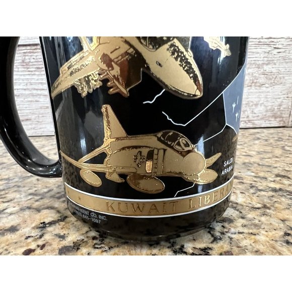 Vintage Kapan-Kent 22K Gold Operation Desert Storm Kuwait Liberated Coffee Mug  - Picture 5 of 9
